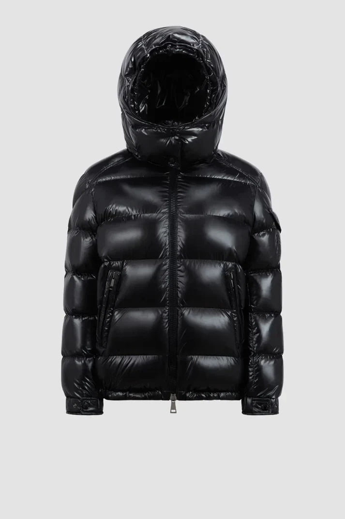 Moncler  -  Doudoune noire brillante femme