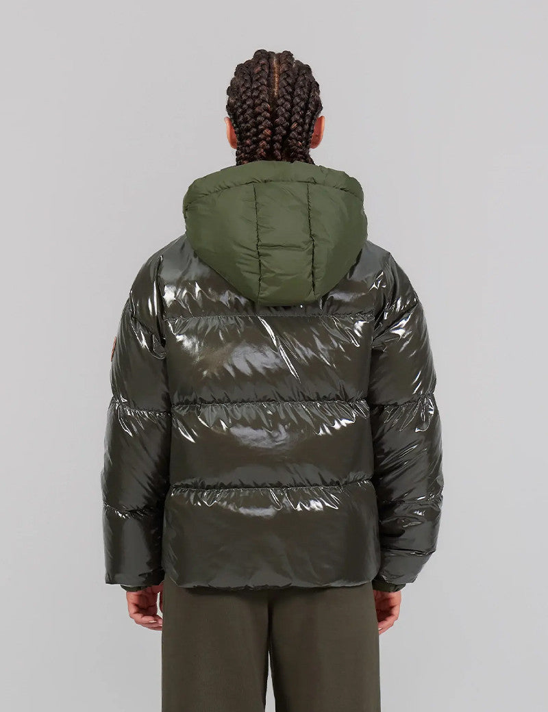 Gertrude  -  Doudoune kaki brillante femme